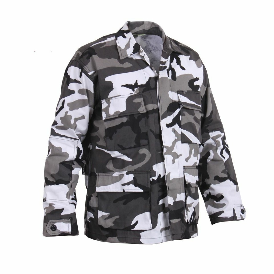 Mens City Camouflage Military BDU Shirt Tactical Uniform Army Coat Army Fatigues Item image 4