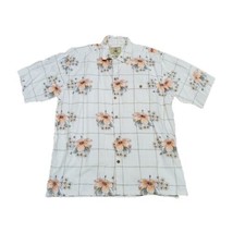 Joe Marlin Mens Large Hawaiian Shirt White  Hibiscus Flowers Floral Soft... - £21.21 GBP