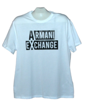 Armani Exchange Men&#39;s White Black Logo Cotton T-Shirt Size XL - £40.43 GBP