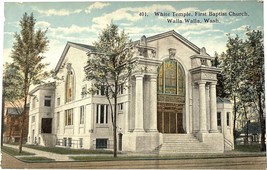 White Temple, First Baptist Church, Walla Walla, Washington, vintage postcard - £9.42 GBP