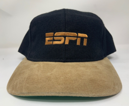 Vintage Old School Classic ESPN Sports News SnapBack Hat Cap Rare Brown ... - £25.57 GBP
