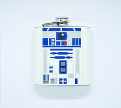 HIP FLASK Stainless Steel R2D2 droid vintage style 6oz 170 ml with Screw... - £14.18 GBP