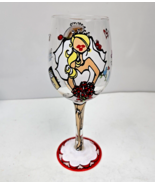 Bottoms Up 95 And Sunny Bride to Be Wine Glass 15 oz Hand Painted New In... - £11.79 GBP