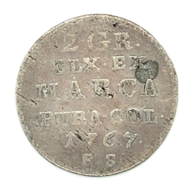 1767 FS Poland 2 Groschen in Fine Condition KM# 184 - $148.97