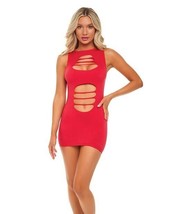 PINK LIPSTICK CAN&#39;T COMMIT SHREDDED RED MINI DRESS - £14.74 GBP