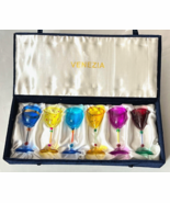 Vintage Antonio Salviati for Venezia Art Glass Cordials Glasses Set of 6... - £69.43 GBP