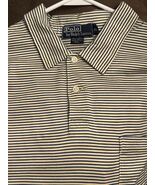 Polo Ralph Lauren Men’s XL Blue Yellow Stripe Short Sleeve Shirt 100% Co... - $11.99