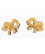 Vintage Francois for Coro PAT 280950 Silver-Tone Rhinestone Bow Earrings - $10.38 CAD
