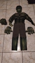 Marvel Avengers Hulk Muscle Padded Youth Costume Medium 7-8 Gloves Battery Mask - £35.60 GBP
