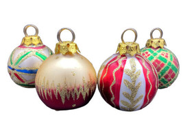 Christmas Ornament Glass Table Place Card Holders lot of 4 Glitter - $14.83