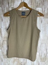 Olivia Rae New York Beige Ribbed Sleeveless T-Shirt Top Women&#39;s Size L - $19.41