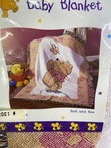 Beacon Disney Winnie The Pooh Bee Jacquard Baby Blanket Throw Woven Vintage USA - £67.96 GBP