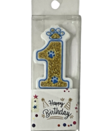 Number 1 Blue Paw Birthday Candle 1st Birthday Cake Topper Cartoon Theme... - $131.03 MXN