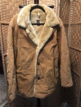 RC Comstock Expedition Leather Mens Coat. XL Faux Fur Lining. - £160.25 GBP