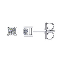 Princess Diamond Stud Earrings 14k White Gold (0.66 Ct,F Color,VS2 Clarity) - £792.48 GBP