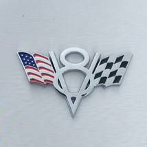 1 pcs 3d metal v8 emblem american flag car trunk badge universal car sticker decal for thumb200