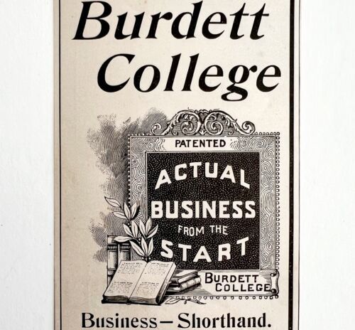 Primary image for Burdett Business College 1897 Advertisement Victorian Boston Mass School DWFF19