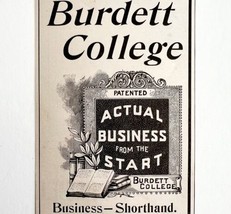 Burdett Business College 1897 Advertisement Victorian Boston Mass School... - $17.50