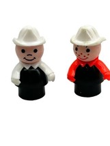 Vintage Fisher Price Little People Set of 2 Fireman Firefighter 2&quot; Figure - £13.12 GBP