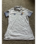 Adidas NCAA Jay Hawks KU Women Sideline Women&#39;s Polo Size Small White Logo - $29.99