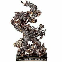 Feng Shui Chinese Imperial Nine Dragons Golden Dragon King Decorative Statue - £26.37 GBP