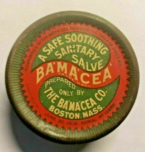 Vtg 1896 Ba&#39;ma&#39;cea Sanitary Salve Medical Advertising Tin Boston Ma Bamacea PB33 - £20.47 GBP