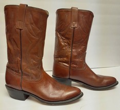 Acme Boots Western Cowboy Leather Comb Brown Men&#39;s 9.5 B Vintage - £54.35 GBP