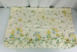 Mouse Mushroom Flower Vintage Cotton Flannel Baby Receiving Blanket - £31.64 GBP