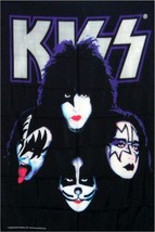 Kiss Four Face Blacklight Poster Flag - 5x3 Ft - £15.79 GBP