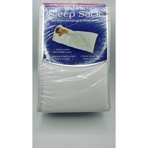 Travel sleeping bag sack with pocket for pillow cotton sateen white 93&quot;L... - £24.13 GBP
