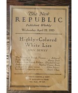 The New Republic Published Weekly, Wednesday April 22nd 1925 Vol XLII No... - $48.29 CAD