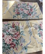 Vtg Ralph Lauren Rare Evelyn Yellow Floral Straight Valances 140x16 Custom - $2,763.30 MXN