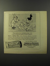1953 American Express Travelers Cheques Ad - Tom Henderson Cartoon - £14.77 GBP