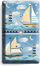 Nautical Infant Baby Nursery Sailboat Phone Telephone Wall Plates Room Art Decor - £8.91 GBP