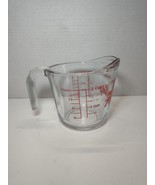 Vintage Glass Fire King Measuring 2 Cup USA 16oz Red Lettering PINT MINT - $307.68 MXN