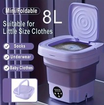 8L Folding Washing Machine, Mini Portable Washing Machine Purple - £22.56 GBP