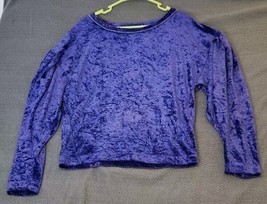 We The Free People Womens Top Sz S Purple Crushed Stretch Velvet Long Sleeve - £19.10 GBP