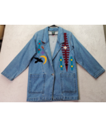 Vintage Moxie Sundance Blazer Jacket Womens XS Blue Denim Cotton Tassels... - £110.49 GBP