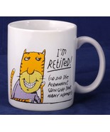 I&#39;M RETIRED funny grinning Cheshire Cat Coffee Mug by Hallmark Shoebox G... - £6.88 GBP