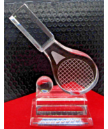 NEW Optic Crystal 6 1/4&quot; Tennis Trophy Racket and Ball with Presentation... - €85,11 EUR