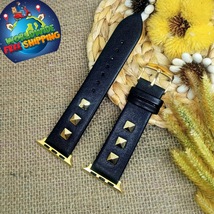 Black Leather Applewatch Watchband For Iwatch Series 1 2 3 4 5 6 SE  - $19.00
