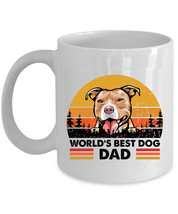 World&#39;s Best Brown Pitbull Dog Dad Coffee Mug 11oz Retro Cup Gift Dogs Lover - $15.00+