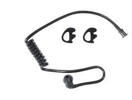 2 Black Right Large earmold Black Coiled Acoustic Tube Tactical Mic Head... - $244.43 MXN