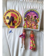 Vintage 1970 Mattel Rock Flowers Doll Case &amp;  Dolls Jeans In fringe Moc ... - £99.54 GBP