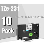 10Pk Tze-231 Replace For Brother P-Touch Label Tape Cassette 12Mm Black ... - £30.65 GBP