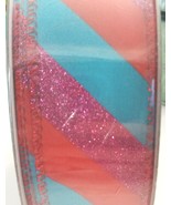Member&#39;s Mark Premium Wired Ribbon 50 Yards 1.5 in Width Pink Glitter Bl... - $16.24 CAD