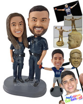 Personalized Bobblehead Police Officers couple ready to serve their country wear - £122.71 GBP