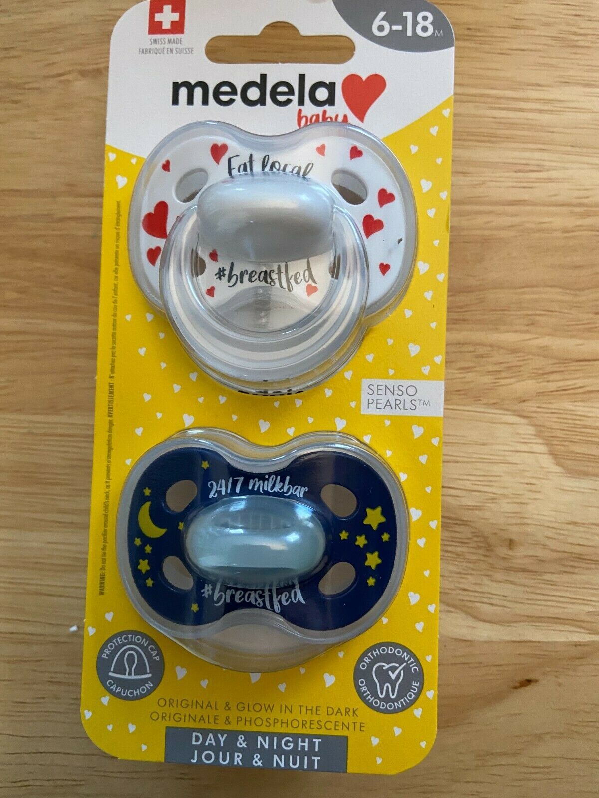 2 Medela Baby Pacifiers 6-18 1 Original & 1 Glow in the Dark *NEW* nn1 - $10.99