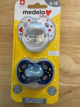 2 Medela Baby Pacifiers 6-18 1 Original &amp; 1 Glow in the Dark *NEW* nn1 - £8.60 GBP