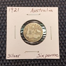 1921 Australia Silver Sixpence Coin KM# 25 - $19.05